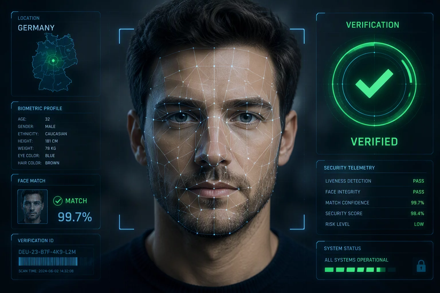Biometrische Verifikation und Liveness-Detection im Sicherheitssystem